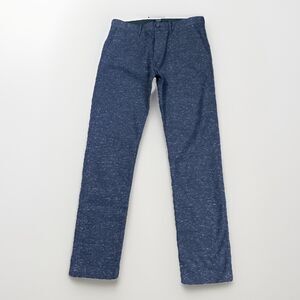 J Crew Driggs Pants Blue Speckle Cotton Blend Flat Front Trousers Men’s 32 x 34